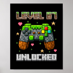 Level 67 freigeschaltete Gaming-Schule-Meme Six Se Poster