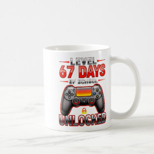 Level 67. Schultag freigeschaltet Gamer Videospiel Kaffeetasse