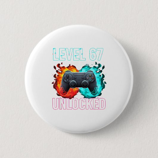 Level 67. Schultage freigeschaltet Gamer Video Spi Button (Vorderseite)