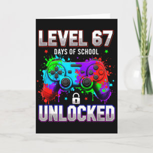 Level 67. Schultage freigeschaltet Gamer Video Spi Karte