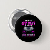 Level 67 Schultage freigeschaltet Gamer Videospiel Button (Vorne & Hinten)