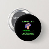 Level 67 Unlocked Gaming 6-7 School Meme Six Seven Button (Vorne & Hinten)