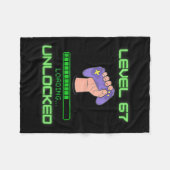 Level 67 Unlocked Gaming 6-7 School Meme Six Seven Fleecedecke (Vorderseite (Horizontal))