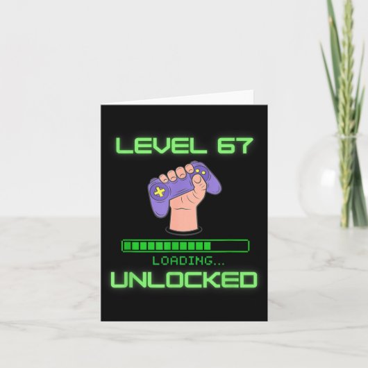 Level 67 Unlocked Gaming 6-7 School Meme Six Seven Karte (Vorderseite)