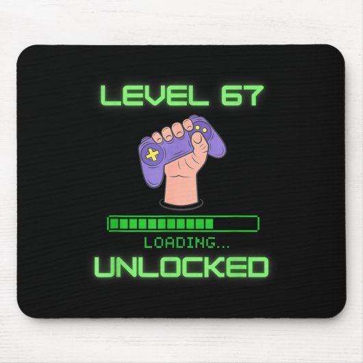 Level 67 Unlocked Gaming 6-7 School Meme Six Seven Mousepad (Vorne)