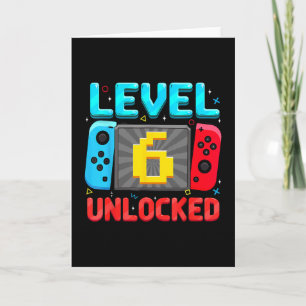 Level 6 freigeschaltet 6. Geburtstag Junge Gamer S Karte