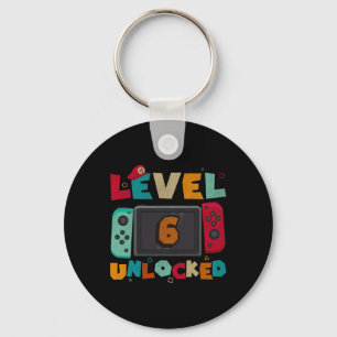 Level 6 freigeschaltet Gaming Geburtstag Jungen Ki Schlüsselanhänger