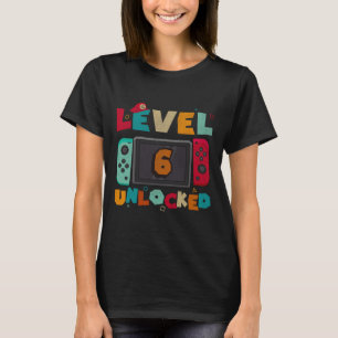 Level 6 freigeschaltet Gaming Geburtstag Jungen Ki T-Shirt