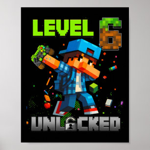 Level 6 freigeschaltet Lustiger Geburtstagsjunge P Poster