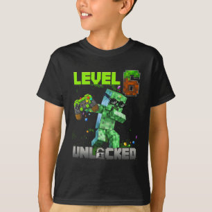Level 6 freigeschaltet Lustiger Geburtstagsjunge P T-Shirt