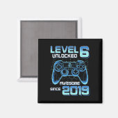 Level 6 freigeschaltet Videospiel-Party 6. Geburts Magnet (Vorderseite/Rückseite)