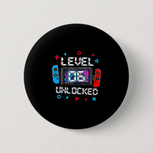Level 6 freigeschalteter Gamer 6. Geburtstagsgesch Button