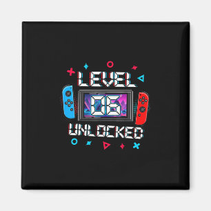Level 6 freigeschalteter Gamer 6. Geburtstagsgesch Magnet