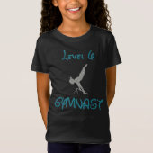 Level 6 Gymnastik Extravagant Schriftart Glitzer T T-Shirt (Vorderseite)
