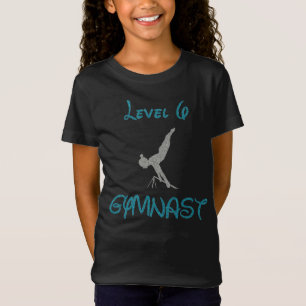 Level 6 Gymnastik Extravagant Schriftart Glitzer T T-Shirt
