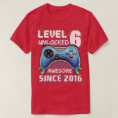 Level 6 Unlocked Awesome 2016 Video Game 6th Birth T-Shirt (Design vorne)