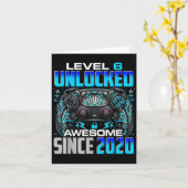 Level 6 Unlocked Awesome Since 2020 6th Birthday G Karte (Gelbe Blume)