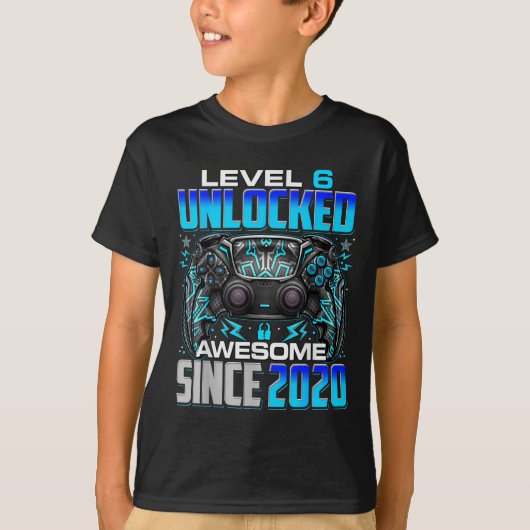 Level 6 Unlocked Awesome Since 2020 6th Birthday G T-Shirt (Vorderseite)
