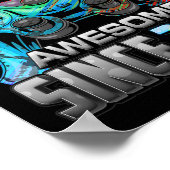 Level 6 Unlocked Awesome Since 6th Birthday Gaming Poster (Ecke)