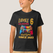 Level 6 Unlocked - Fun Birthday 6 Gamer T-Shirt (Vorderseite)