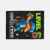 Level 6 Unlocked Funy Birthday Boy Pixel Gamer 6th Fleecedecke (Vorderseite (Horizontal))