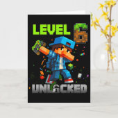 Level 6 Unlocked Funy Birthday Boy Pixel Gamer 6th Karte (Gelbe Blume)