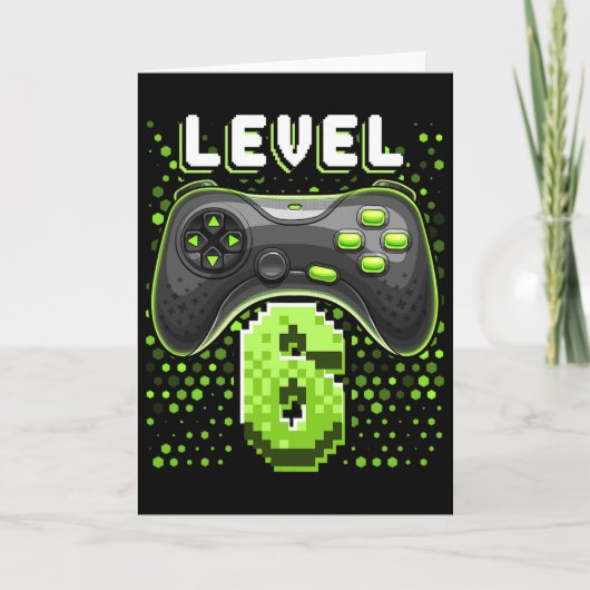 Level 6 Videospiel-Controller 6. Geburtstag Gamer Karte (Vorderseite)
