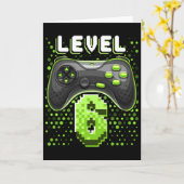 Level 6 Videospiel-Controller 6. Geburtstag Gamer Karte (Gelbe Blume)