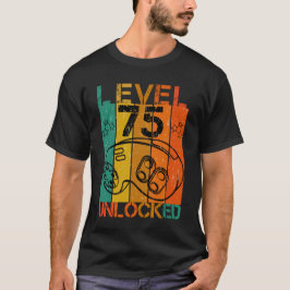 LEVEL 75 UNLOCKIERTER FUNNY GAMER GEEK 70. GEBURTS T-Shirt
