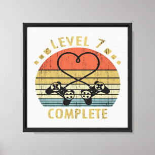 Level 7 Abgeschlossen - 7. Hochzeitsjubiläumsgesch Leinwanddruck