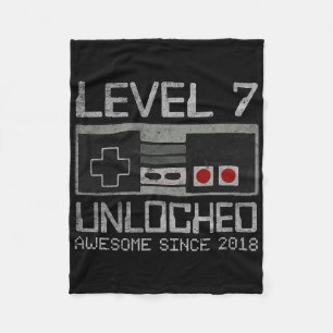 Level 7 freigeschaltet 7. Geburtstag 7 Jahre alter Fleecedecke