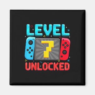 Level 7 freigeschaltet 7. Geburtstag Junge Gamer 7 Magnet