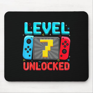 Level 7 freigeschaltet 7. Geburtstag Junge Gamer 7 Mousepad