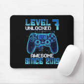 Level 7 freigeschaltet 7. Geburtstag Jungen Videos Mousepad (Mit Mouse)