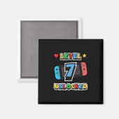 Level 7 freigeschaltet 7. Geburtstag Kinder Videos Magnet (Vorderseite/Rückseite)