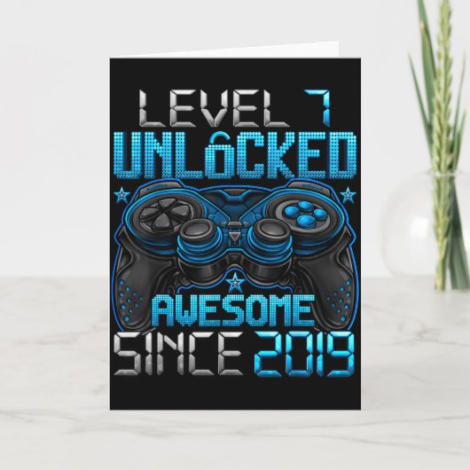 Level 7 freigeschaltet 7 Jahre alt für Jungen 7. G Karte (Vorderseite)