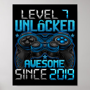 Level 7 freigeschaltet 7 Jahre alt für Jungen 7. G Poster