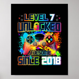 Level 7 freigeschaltet 7-jähriger Videospieler 7. Poster
