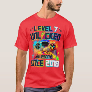 Level 7 freigeschaltet 7-jähriger Videospieler 7.  T-Shirt