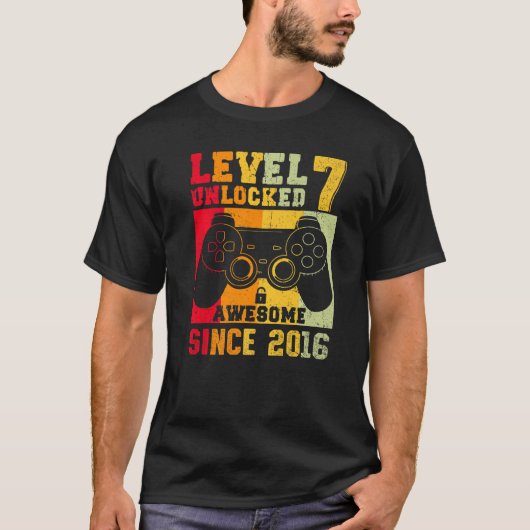 Level 7 freigeschaltet Awesome 2016 Videospiel 7. T-Shirt (Vorderseite)