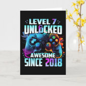 Level 7 freigeschaltet Awesome seit dem 7. Geburts Karte (Gelbe Blume)
