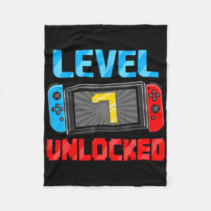 Level 7 freigeschaltet Gamer 7. Geburtstagsgeschen Fleecedecke