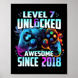 Level 7 freigeschaltet Großartig seit dem 7. Gebur Poster
