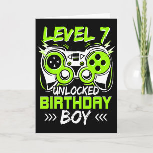 Level 7 freigeschaltet Kinder 7. Geburtstag Vintag Karte