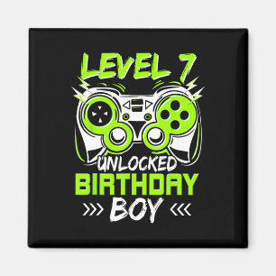 Level 7 freigeschaltet Kinder 7. Geburtstag Vintag Magnet