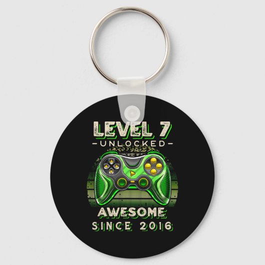 Level 7 freigeschaltet Videospiel 7. Geburtstag 7 Schlüsselanhänger (Vorderseite)