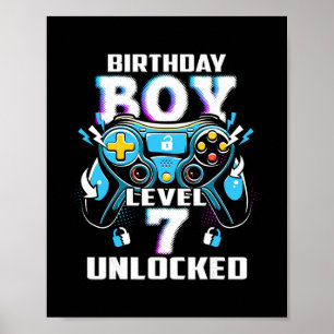 Level 7 freigeschaltet Videospiel 7. Geburtstag Ga Poster