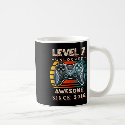Level 7 freigeschaltet Videospiel Sieben 7. Geburt Kaffeetasse (Rechts)