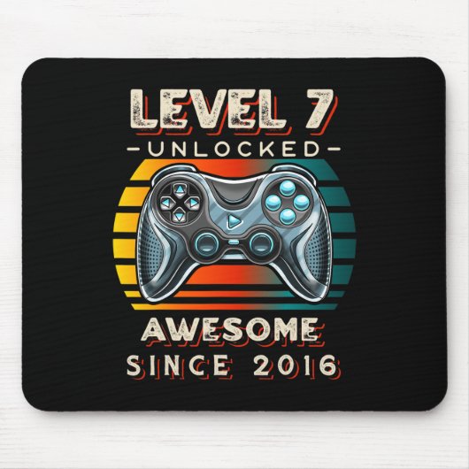 Level 7 freigeschaltet Videospiel Sieben 7. Geburt Mousepad (Vorne)