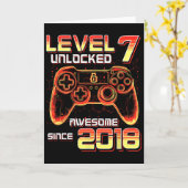 Level 7 freigeschaltet Videospielparty 7. Geburtst Karte (Gelbe Blume)